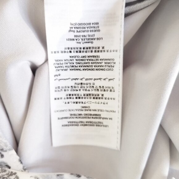 !NEW! GUESS White Floral Print Dress Spaghetti Straps and Flowy Asymmetrical Hem - Picture 7 of 8